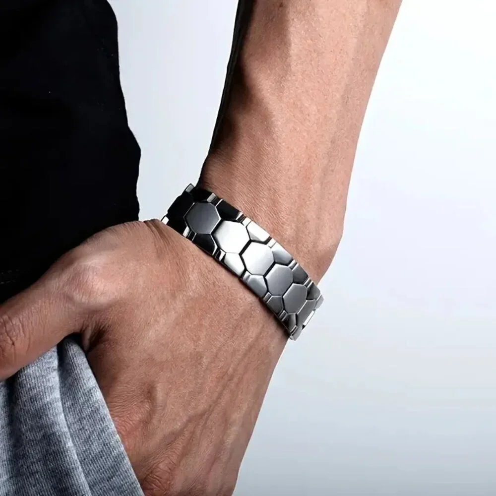 Titanium Magnetic Ion Therapy Lymphatic Health Chain Link Bracelet Weight Loss